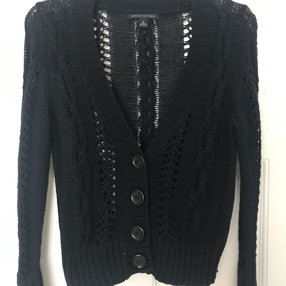 button navy blue sweater, size small